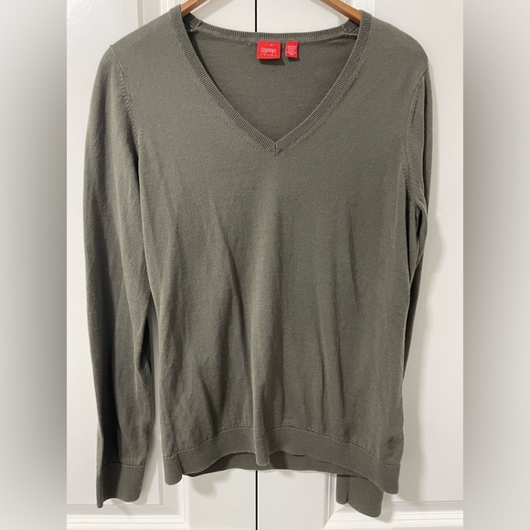 #116- ESPRIT- cotton long sleeve V neck - Picture 1 of 4